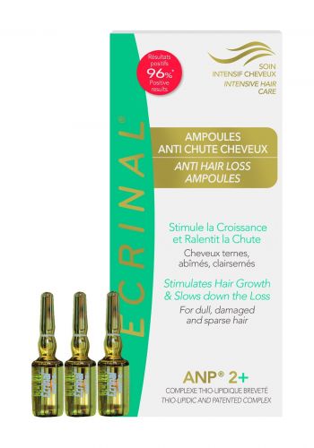 امبولات لعلاج التساقط وانبات الشعر 5 مل من اكرينال Ecrinal Anti Hhair  Loss Ampules With ANP2