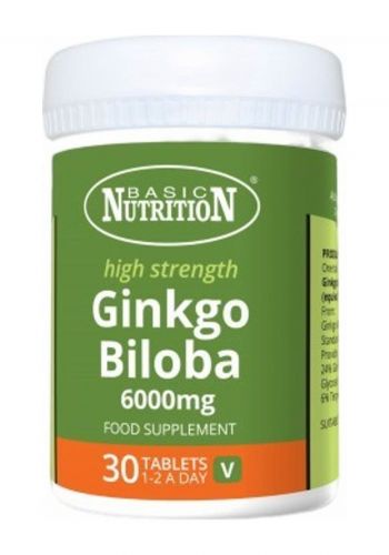 جينكو بيلوبا 30 قرص من بيسك نوترشن Basic Nutrition High Strength 6000mg Ginkgo Biloba