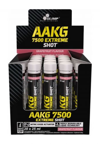 مكمل غذائي 20 قطعة * 25 مل من اوليمب Olimp AAKG 7500 Extreme Shot 