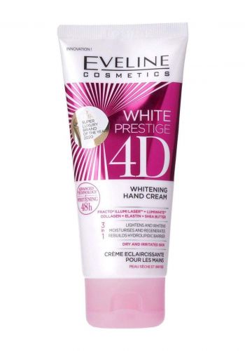 كريم مرطب ومبيض لليدين 100 مل من ايفلين Eveline White Prestige 4D Whitening Hand Cream