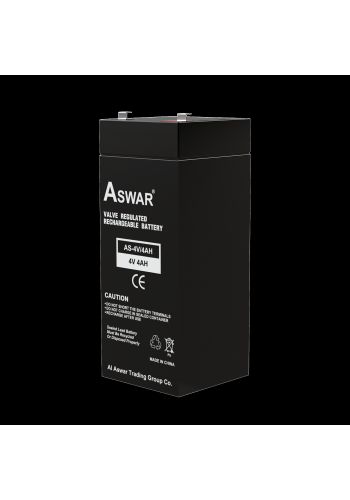بطارية قابلة لأعادة الشحن 4 أمبير من أسوار Aswar  AS-4V/4AH Valve Regulated Rechargeable Battery