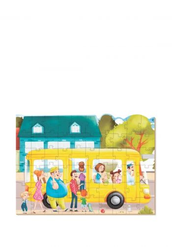 لعبة بازل للاطفال بتصميم صعود الحافلة 60 قطعة من دودو Dodo Puzzle Bustle Near The Bus