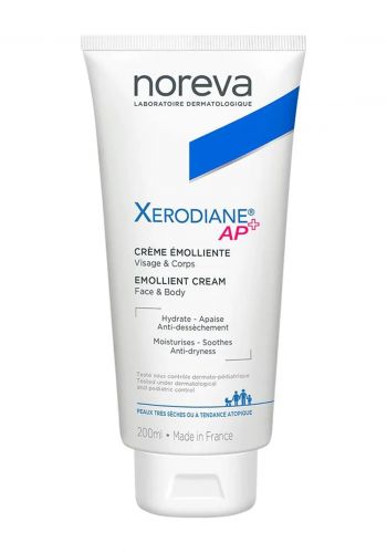 كريم مرطب للوجه و الجسم  لجميع انواع البشرة  200 مل من نوريفا Noreva Xerodiane Ap + Facial And Body Emollient Cream
