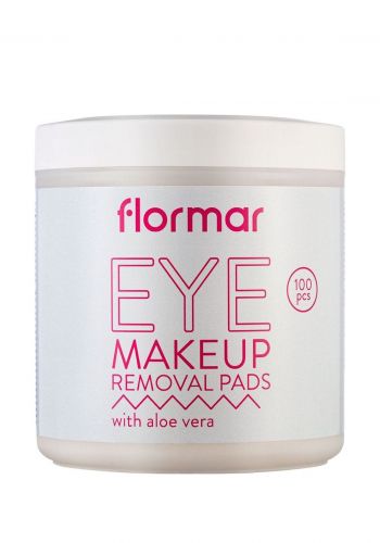 وسادات ازالة المكياج بالالوفيرا 100 قطعة من فلورمار Flormar Eye Makeup Removal Pads - Aloe Vera