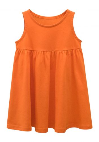 فستان بناتي برتقالي اللون 