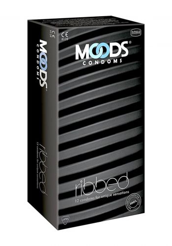 واقي ذكري مضلع 12 قطعة من مودس Moods Condoms Ribbed