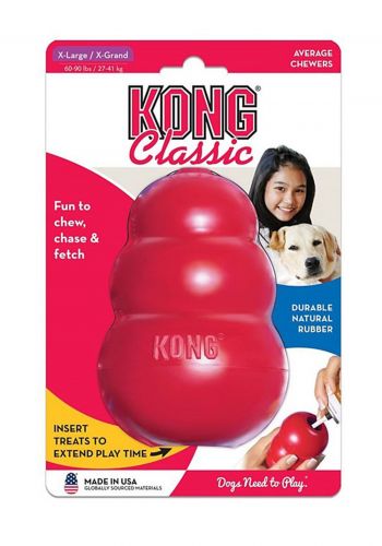 لعبة مطاطية للكلاب حمراء اللون حجم XL من كونج Kong Classic Dog Toy Extra Large