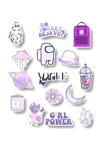 مجموعة ملصقات باللون البنفسجي purple stickers collection 