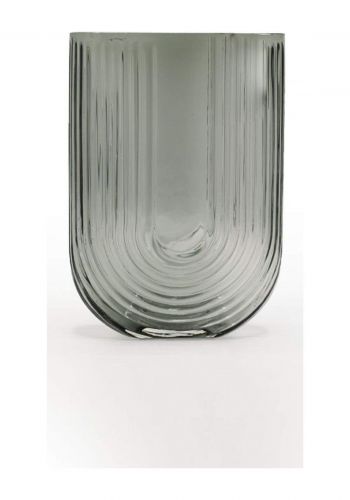 فازة زجاج لون اسود شفاف 23 × 17 سم  