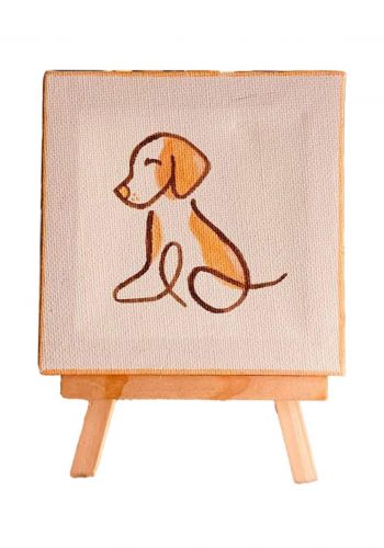 لوحة منضدية  برسمة كلب مع مسند ١٠*١٠ سم Tabletop Panels