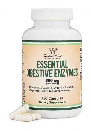 Double Wood Supplements Essential Digestive Enzymes 180 Capsules مكمل غذائي 180 كبسولة من دبل وود سبلمينت