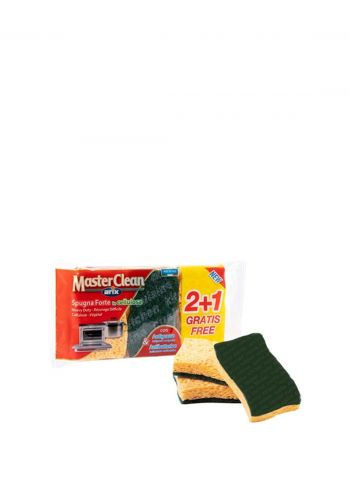 اسفنج سليلوزللجلي اواني الطبخ 3 قطع من أريكسArix Master Clean Heavy Duty Cellulose Sponge Scourer With Antibacterial Treatment