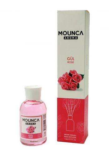 معطر جو مع عيدان برائحة الورد  110 مل من مونكا Mounca Reed Diffuser Rose  