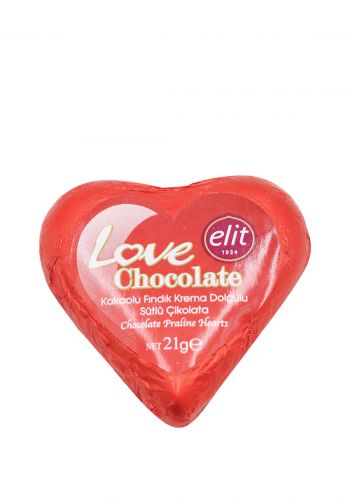 Elit Love Chocolate شوكولاتة شكل قلب 21 غرام من إيليت