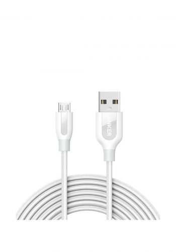 Anker PowerLine+ Micro USB Cable - White كيبل شحن للموبايل 3 متر من انكر