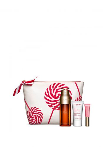 Clarins Set سيروم مزدوج 50 مل+ بلسم شفاه15 مل+ مكمل شفاه 5 مل من كلارنس