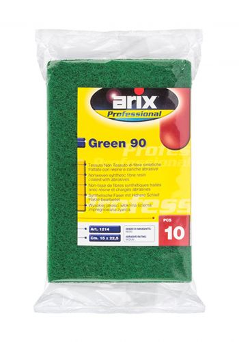 اسفنجة تنظيف من الالياف 10 قطع من أريكس Arix Green 90 - Medium Quality Abrasive Fibre