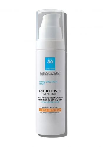 كريم مرطب  وواقي شمسي لجميع انواع البشرة  50 مل من لاروش بوزيه La Roche Posay Anthelios HA 100% Mineral Sunscreen Moisturizer SPF 30