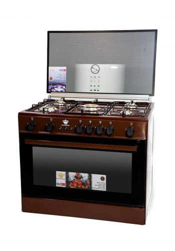 طباخ غازي 5 شعلات (60 * 90)سم  من رويال رحماني Royal Rahmani  ETF1000.90-BROWN-BLACK Gas cooker