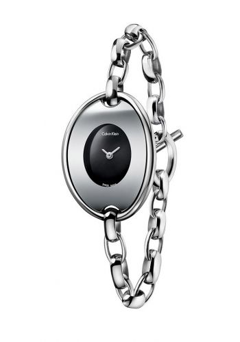 ساعة للنساء بسوار فولاذي فضي اللون من كالفن كلاين Calvin Klein K3H2M121 Women's Watch 