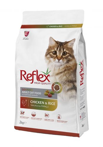 طعام جاف للقطط البالغة 2 كغم من ريفلكس Reflex Chicken & Rice Dry Food For Adult