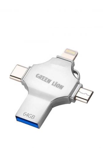 ذاكرة تخزين 4 في 1 فلاش Green Lion GN4IN1USB64SL 4 in 1 USB Flash Drive 64GB
