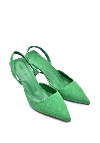 حذاء نسائي كعب عالي اخضر اللون