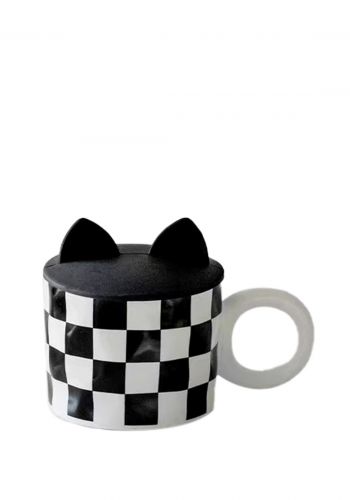كوب بتصميم رقعة الشطرنج 400 مل من ميني كود  Minigood Checkerboard Ceramic Mug