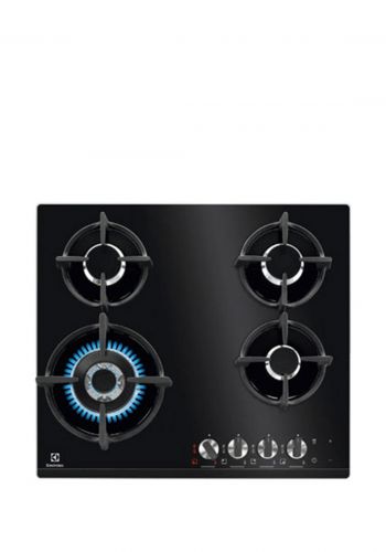 طباخ غازي مدمج 60 سم زجاج من الكترولكس Electrolux KGG64375K 60cm FlameLight Gas on Glass Hob