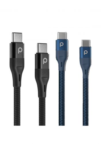 Porodo PD-CCBR12-BK Braided USB-C to USB-C Cable 1.2M 60W كابل موبايل من بورودو