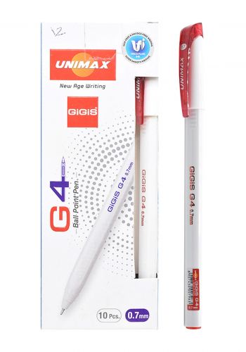 مجموعة اقلام حبر جاف احمر اللون من يوني ماكس Unimax G4 Ballpoint Pen
