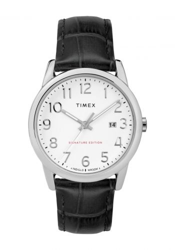 ساعة رجالية من تايمكس Timex Easy Reader 38mm Leather Strap Watch