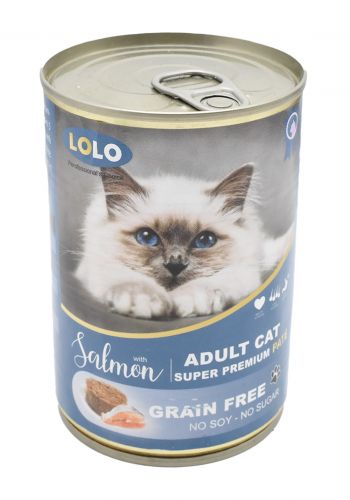طعام معلب سلمون للقطط الكبيرة 415 غم من لولو Lolo salmon adult cat