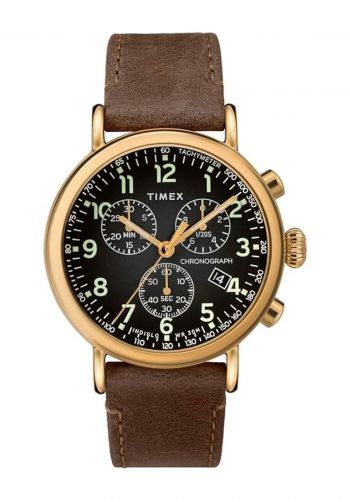 ساعة  رجالية من تايمكس Timex TW2T20900 Standard Chronograph 41mm Leather Strap Watch