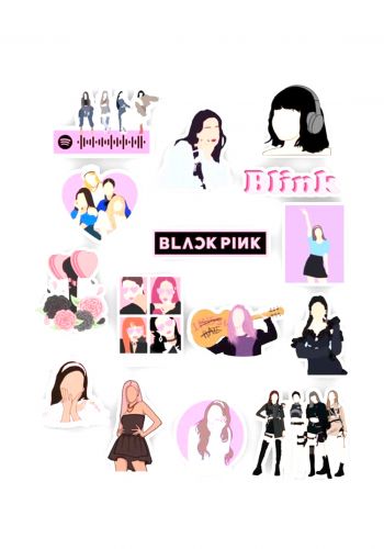 مجموعة ملصقات بشكل فرقة بلاك بينك black pink stickers collection