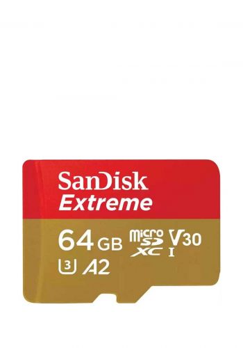بطاقة ذاكرة SanDisk SDSQXAH-064g  64GB Extreme MicroSDXC Memory Card C10