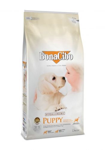 طعام جاف للكلاب الصغيرة ( الجراء ) 15 كيلو من بوناجيبو  Bonacibo dry food