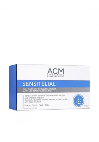 صابونة مرطبة للبشرة الجافة والحساسة 100 غرام من اي سي ام Acm Sensitelial Ultra Rich Dermatological Bar