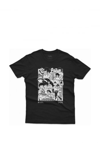 تيشيرت كارتون اسود اللون لكلا الجنسين من زقاق13  Zuqaq13 T-shirt