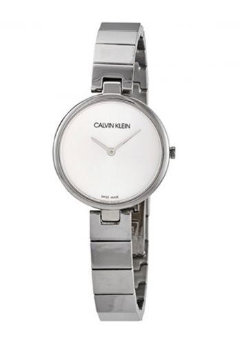 ساعة للنساء بسوار فولاذي فضي اللون من كالفن كلاين Calvin Klein K8G23146 Women's Watch 