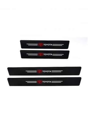 دواسة ترحيب لعتبة باب غطاء السيارة بطبعة تويوتا  Toyota 4pcs car carbon fiber door sill strip