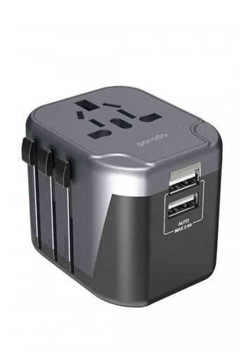 شاحن جداري Porodo PD303UTVBK Universal Travel Charger 2.4A Dual Fuse AC Output