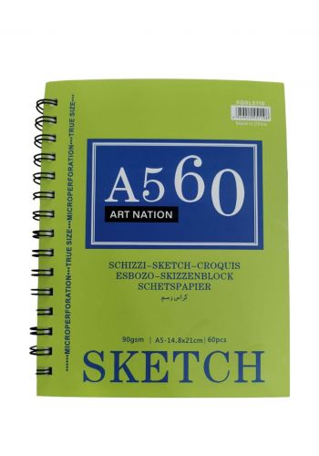 كراس رسم 60 ورقة A5 من ارت نيشن Art Nation XQSL5110 Drawing Book 