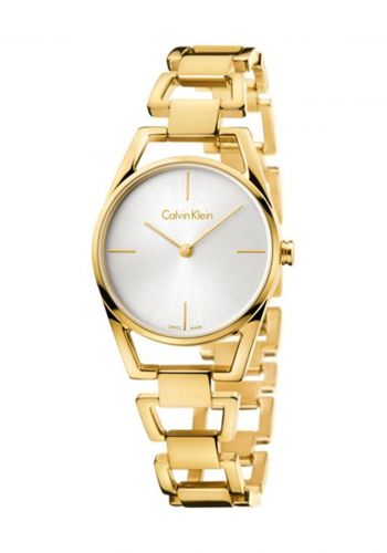 ساعة للنساء بسوار فولاذي ذهبي اللون من كالفن كلاين Calvin Klein K7L23546 Women's Watch 