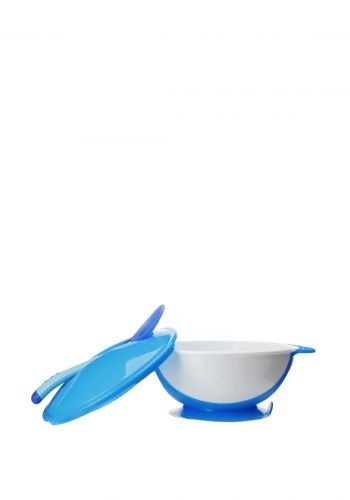 طبق طعام للاطفال من مام لوف بقاعدة سليكونية للتثبيت وملعقة مرنة Mumlove Baby Dish 
