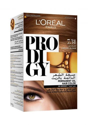 L'oreal Paris Prodigy Permanent Oil Hair Color for Women - 7.31 Camel Golden Blonde صبغة شعر