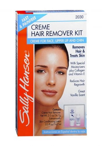Sally Hansen Creme Hair Remover Kit For Face, Upper Lip & Chin 14.7 Ml كريم مزيل شعر