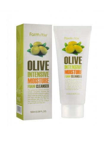 غسول رغوي بمستخلص زيت الزيتون من فارم ستي الكورية Intensive Olive Oil Cleanser by Farmstay