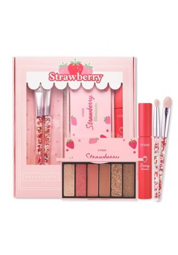 Etude House Strawberry Blossom Special Kit سيت باليت شدو وتنت وفرشاة 