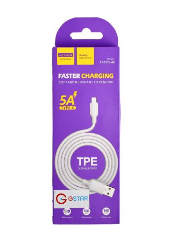 Letong LT-TPC-42 USB to Type-C Data Cable 1m - White كابل